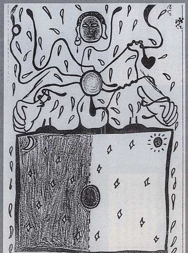 少年a日记中所画的画,极其血腥,自己为自己创造的神.