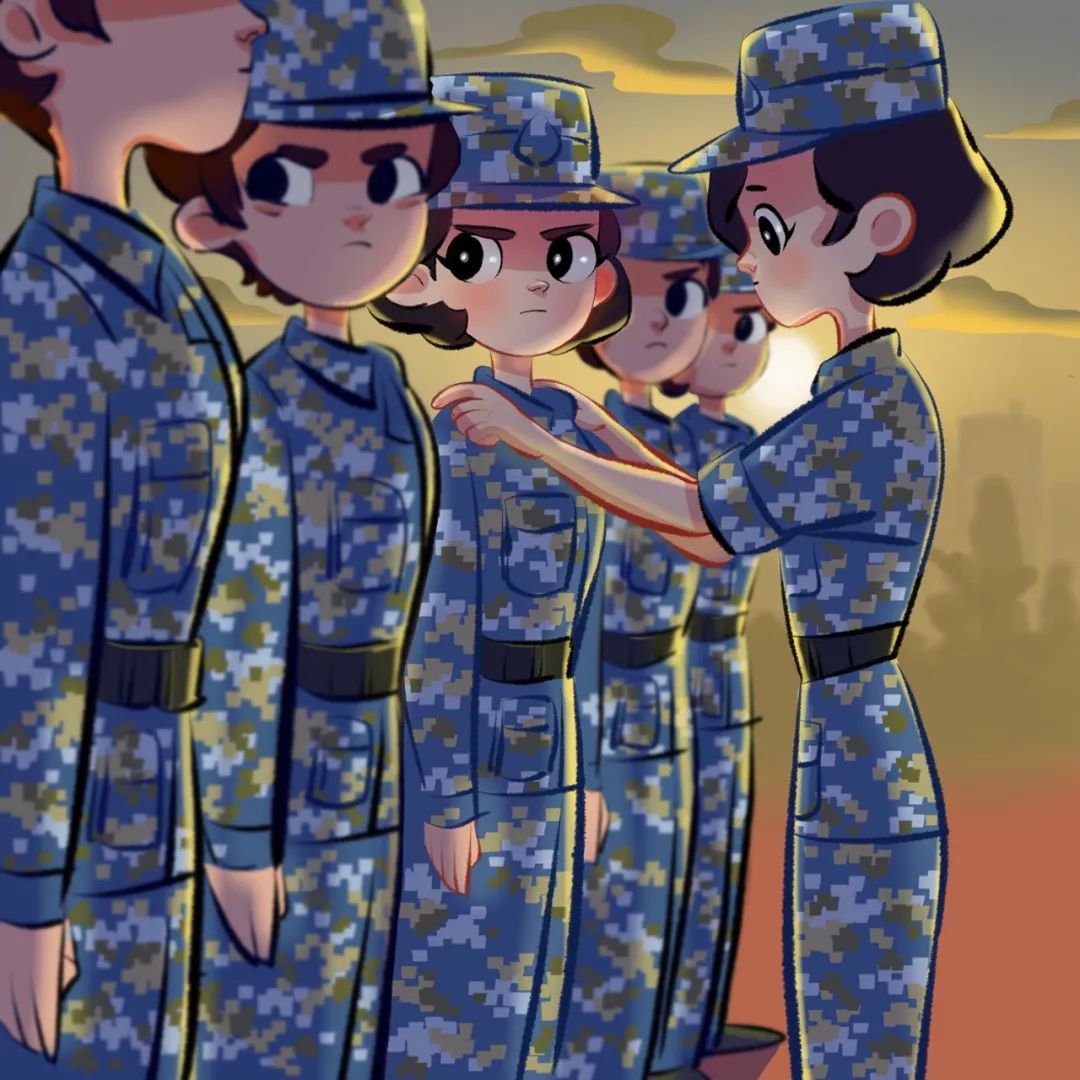 00后女兵绘制萌版漫画记录新训生活是这样的