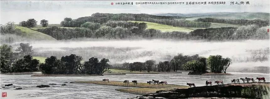 李刚现代山水画,多为鸿篇巨制,令人震撼!