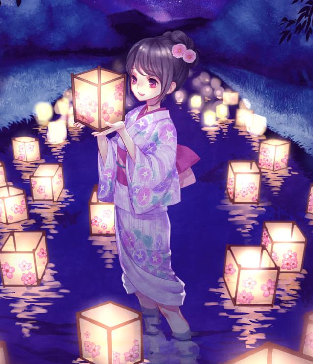 二次元和风美图欣赏:身穿华丽和服,自信满满仪态万千的小姑娘!