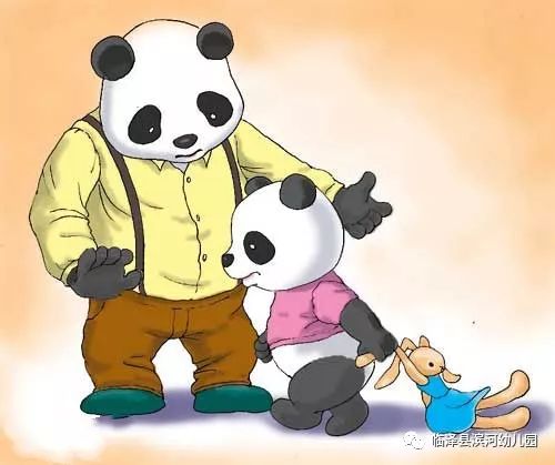 小熊猫想让奶奶和他一起玩,可是爸爸说:"奶奶正在休息,好孩子不要打扰