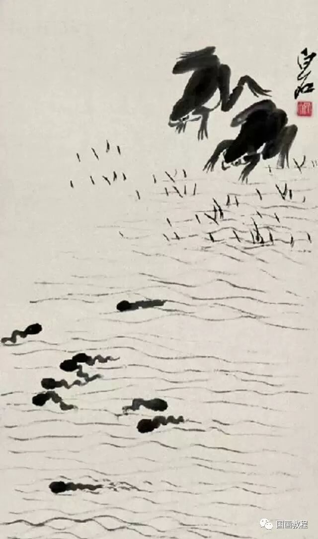 齐白石画青蛙童趣盎然