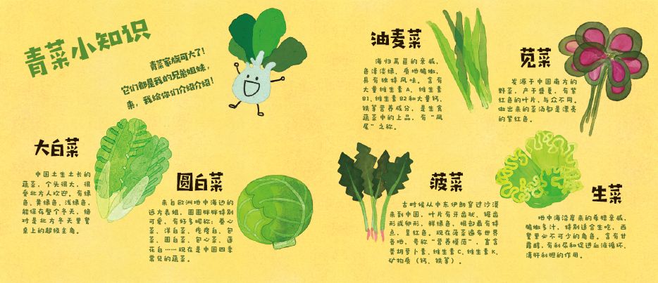 一位新手妈妈画给孩子的《食物魔法师》_青菜