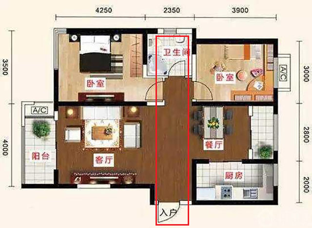 卫生间正对入户门咋办?4种解决方案化解尴尬,收藏