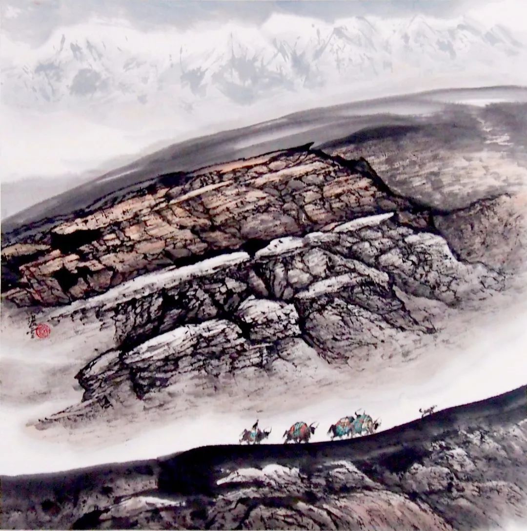 西域山水画家张云作品赏析