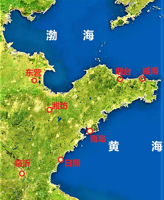 山东省海陆位置图片