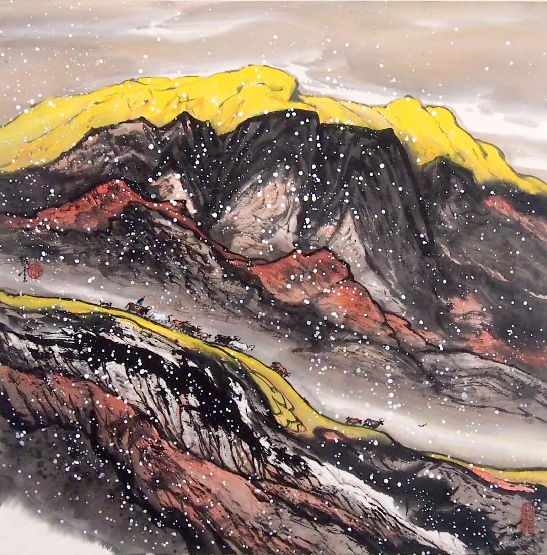 西域山水画家张云作品赏析