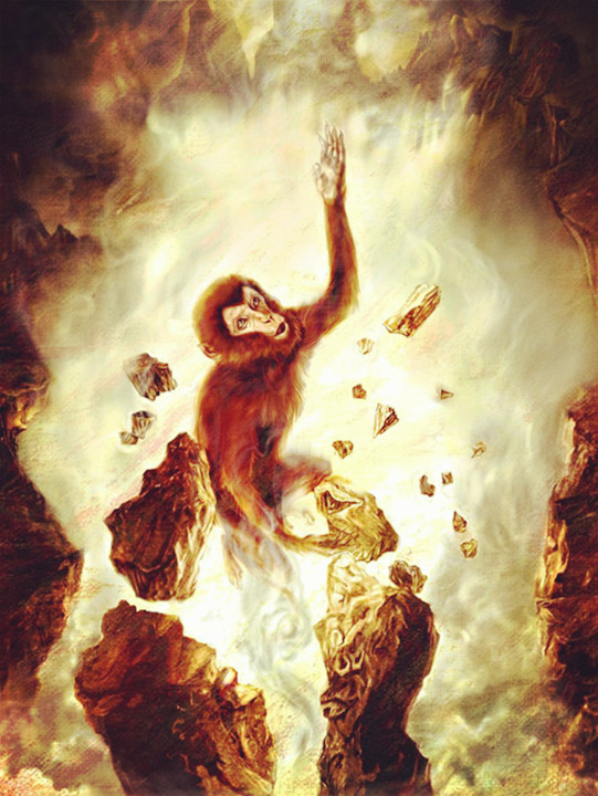 石猴出世时玉帝老儿只说了一句:"下方之物,乃天地精华所生,不足为异".