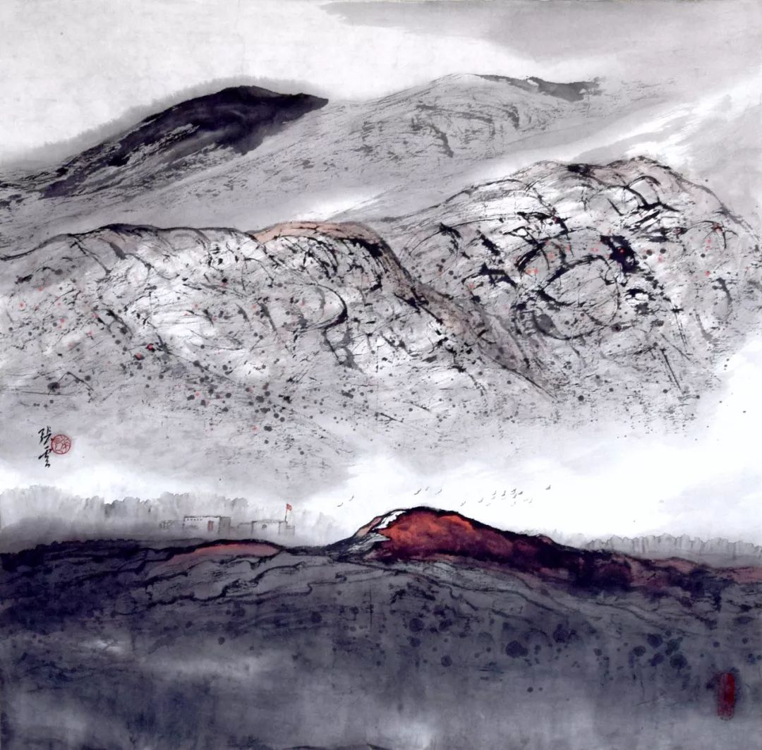 西域山水画家张云作品赏析