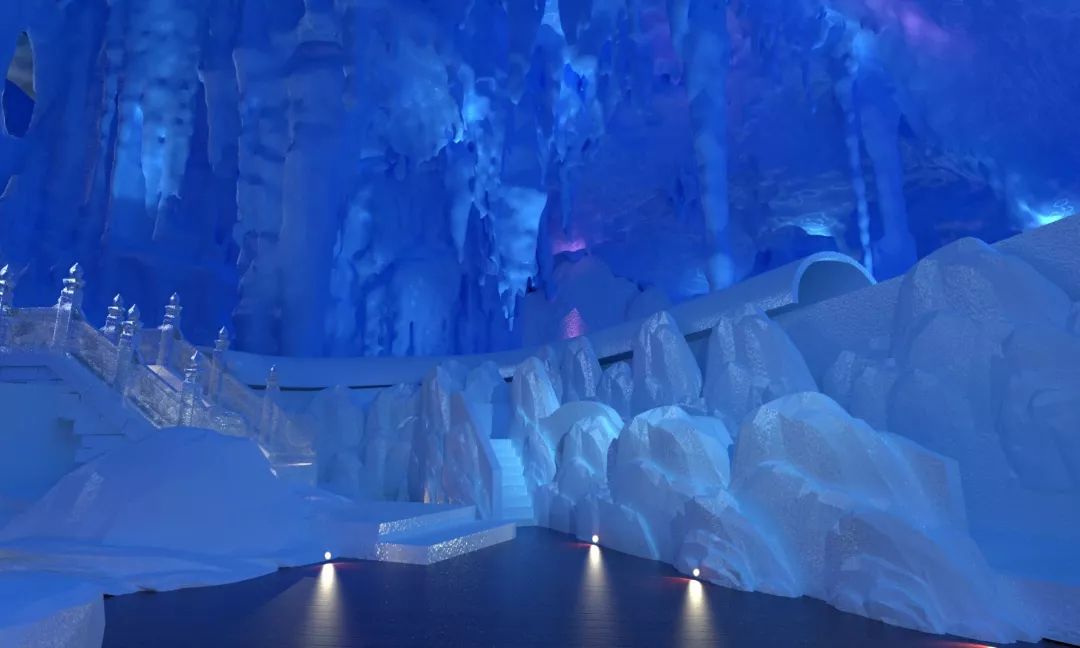 广西大新万年冰宫设计造景借助于洞内原有景观结合后期人工制作景观