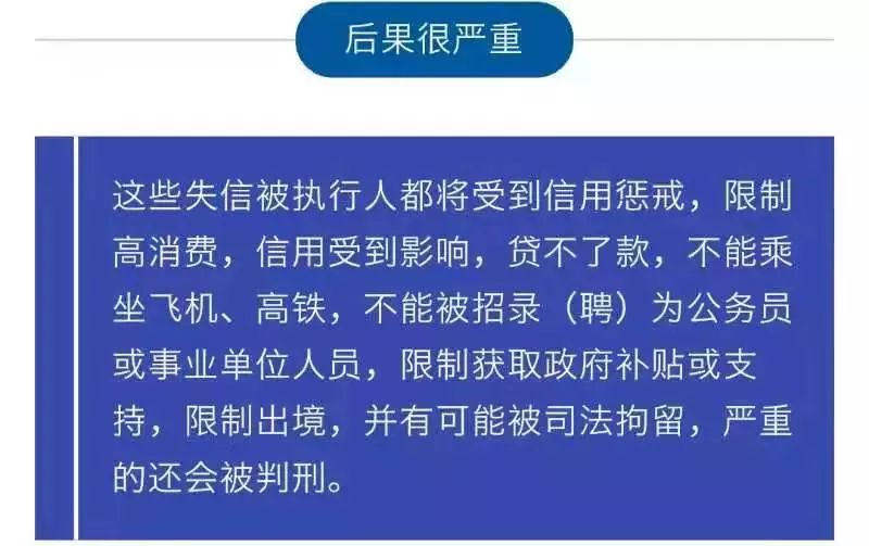 不能乘坐飞机,高铁,不能被招录(聘)为公务员或事业单位人员,限制获取