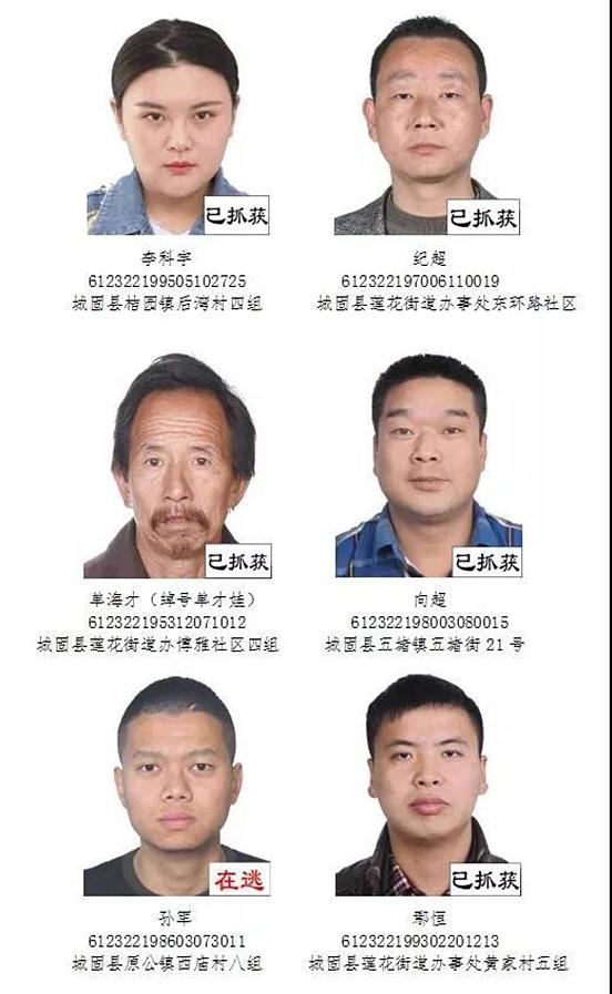 城固公安公开征集陈凯,付力军等人违法犯罪线索