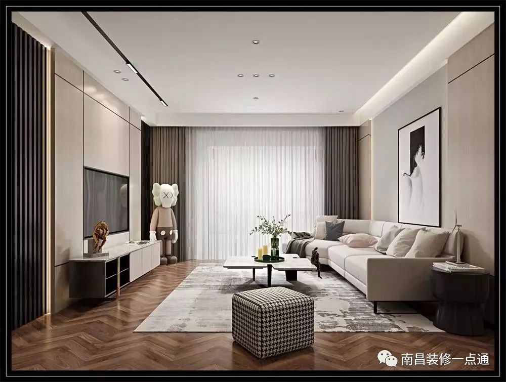 绿地国际博览城博翠125平四房现代轻奢,护墙 鱼骨拼,甩你家好几条街