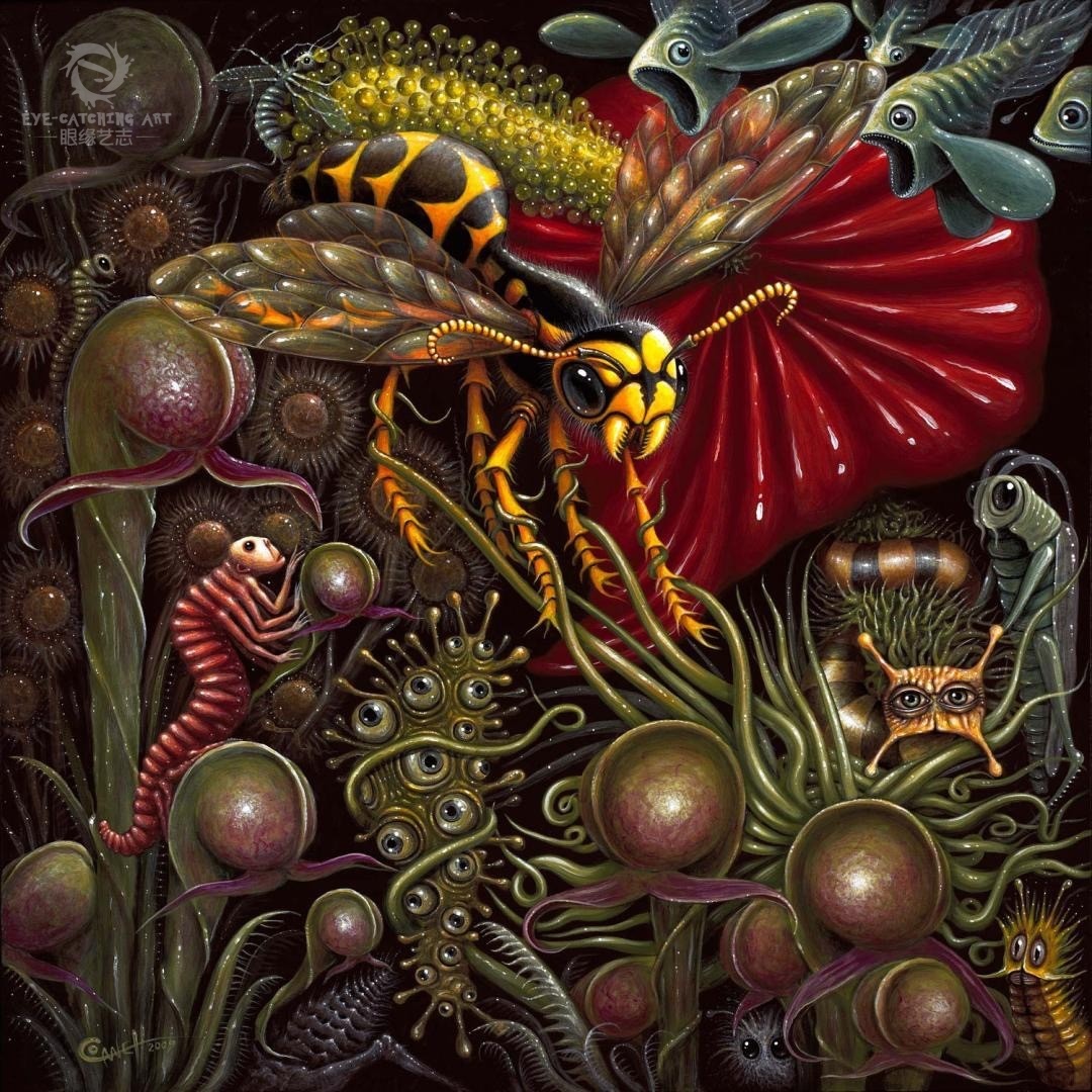 他的灵感便是来自这些生物形态,包括居住在陆地和海洋的,或微观或宏观