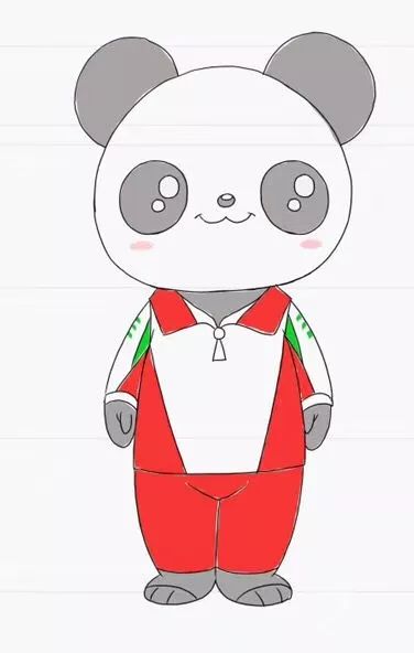 吉祥物外形是一只身穿树德中学校服的熊猫,象征了树德儿女炬火煌煌相