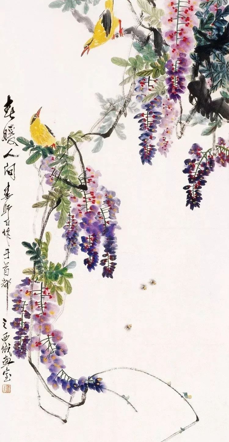 娄师白画紫藤