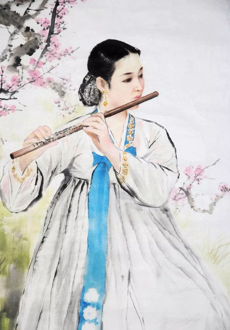 朝鲜美女国画让人眼前一亮