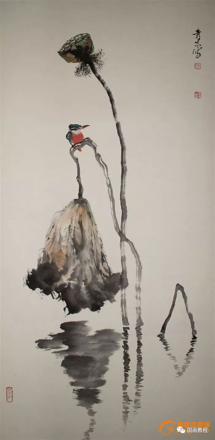 国画教程写意莲蓬画法
