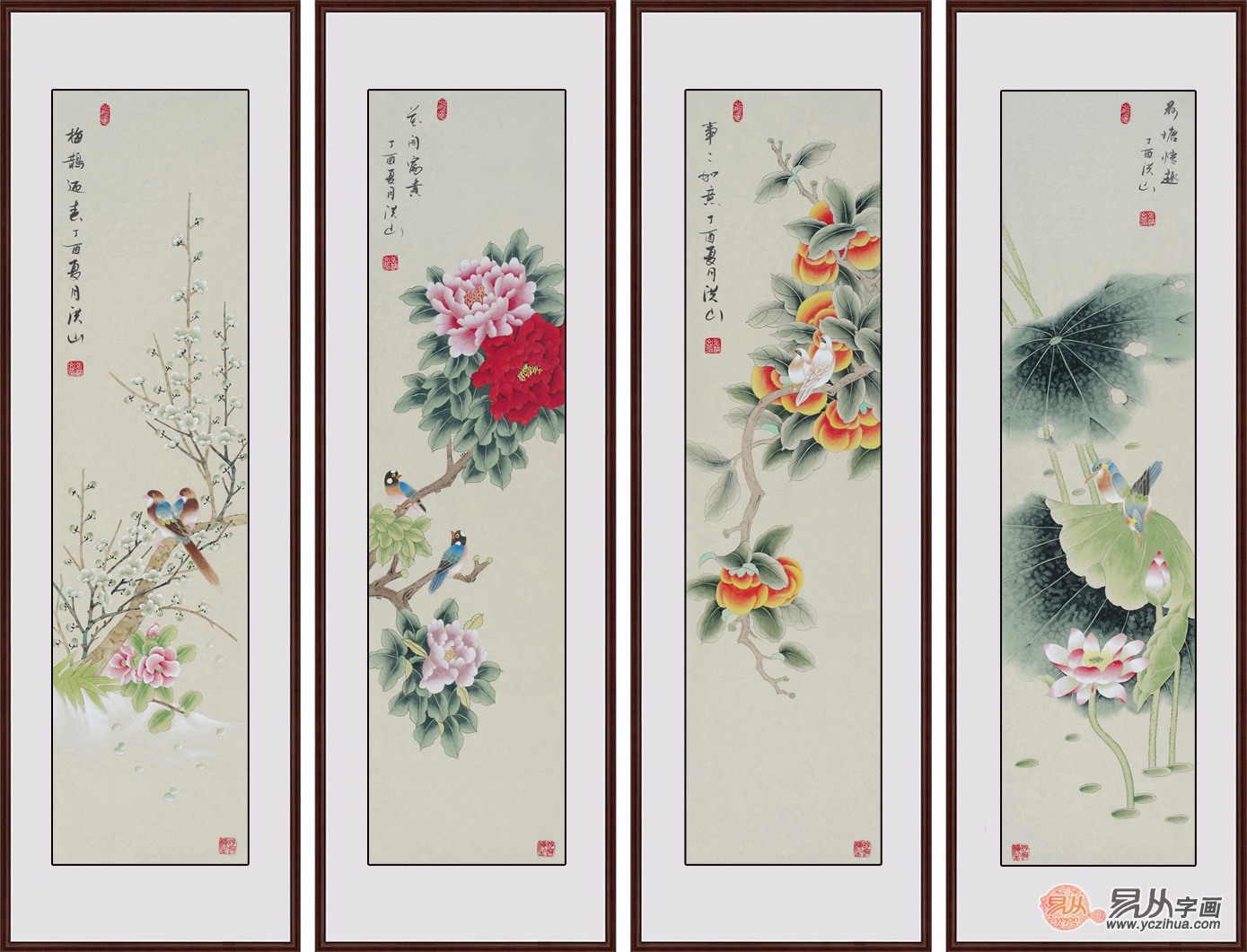 适合挂客厅的字画,这么漂亮的手绘花鸟画赶紧收藏吧