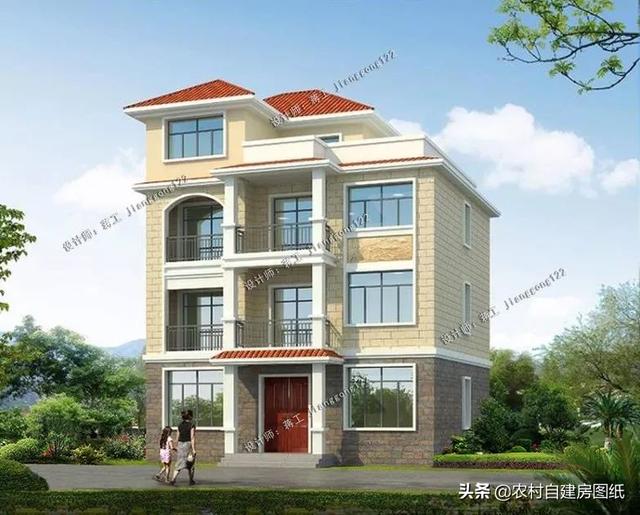 2款三层半农村自建房,占地都是110平方米,第1款可以做商铺