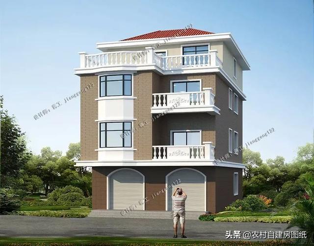 2款三层半农村自建房,占地都是110平方米,第1款可以做商铺