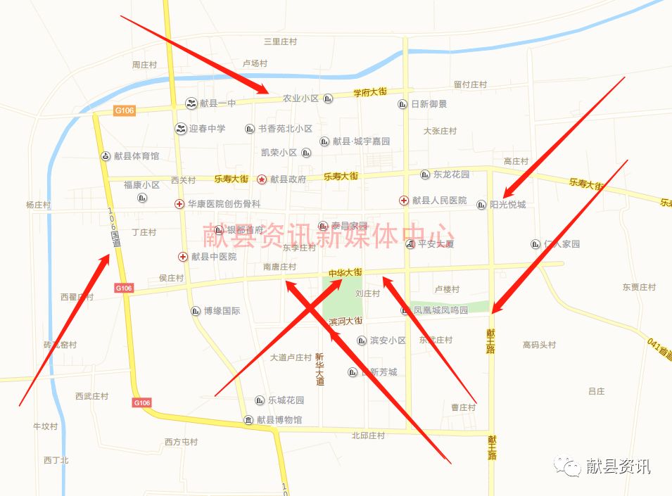 献县城区各街道地图图片