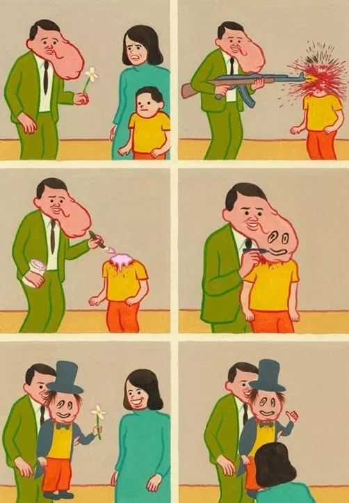 西班牙画家joan cornellà:开始带上假笑面具