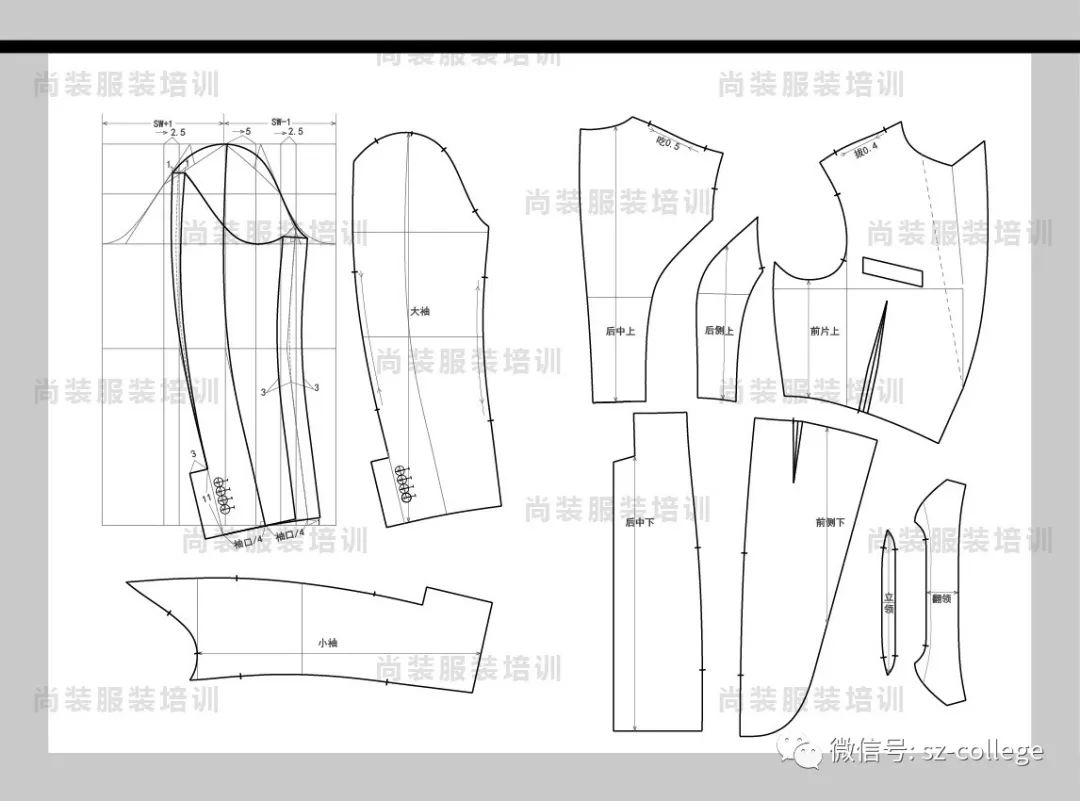 燕尾服款式图平面图图片