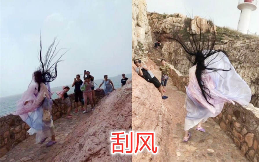 汉服出现尴尬瞬间:被人踩没什么,摔倒没什么,刮起风来最丢人