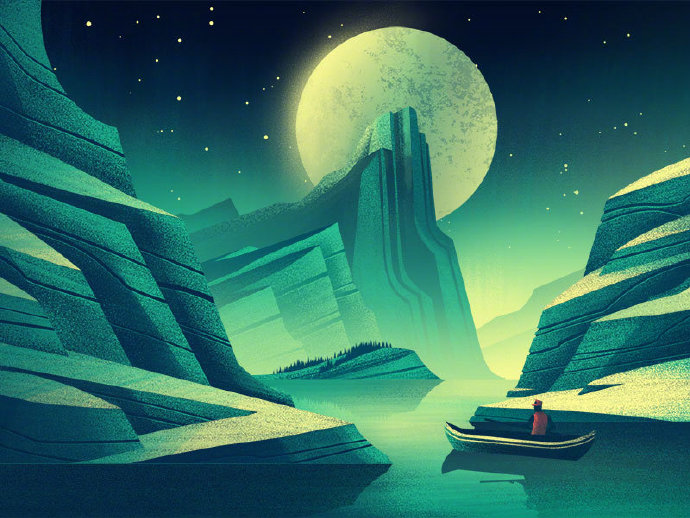 充满魅力的肌理风景插画!王氏教育