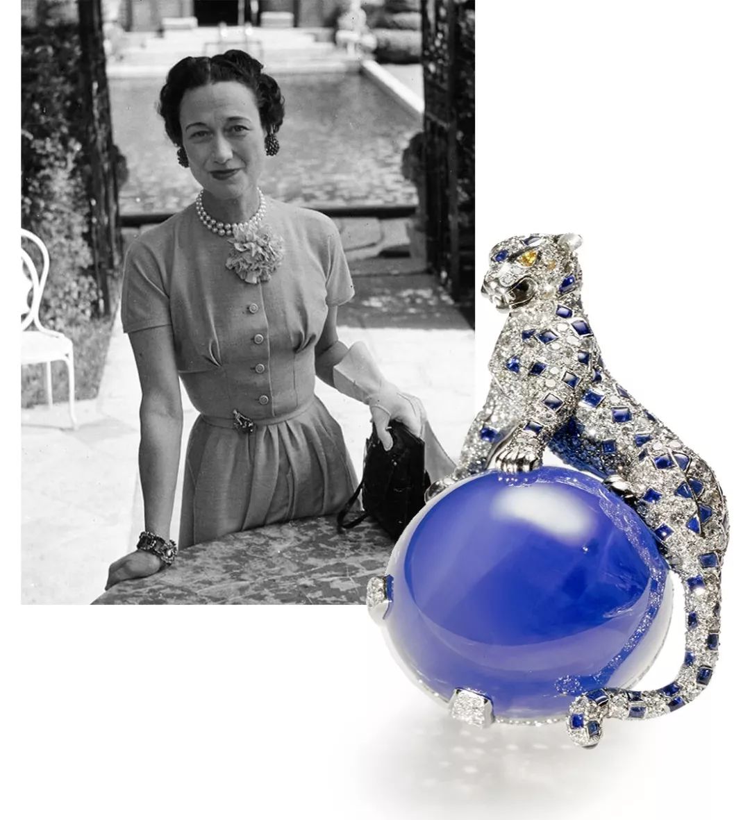 1948年,她特地邀请了卡地亚的高级珠宝创意总监贞·杜桑专门定制了