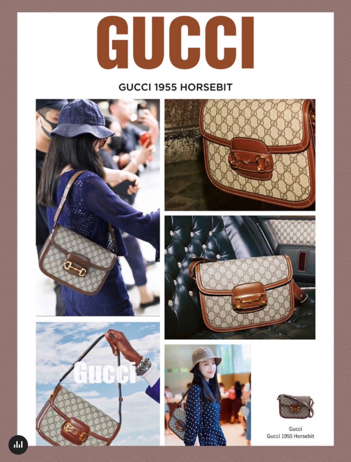gucci 1995 horsebit bag马衔扣手袋肖战同款浓浓中古复古风