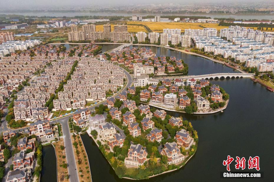 航拍江苏丹阳界牌新村花样"水城"