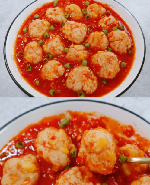 q弹多汁的番茄浓汤鸡肉丸_丸子