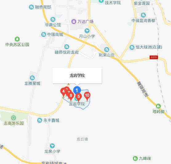 龙岩学院分布图图片