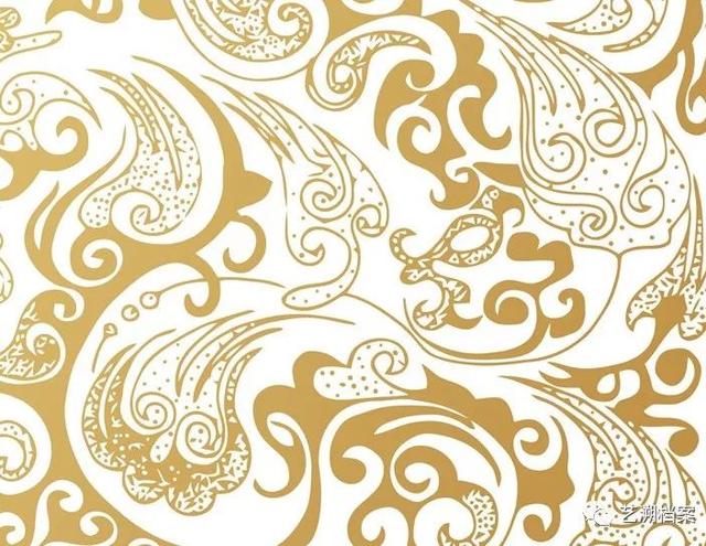 云气纹古代吉祥图案,象征高升和如意,应用较广.