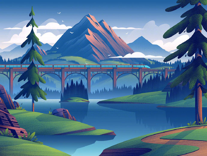 充满魅力的肌理风景插画!王氏教育