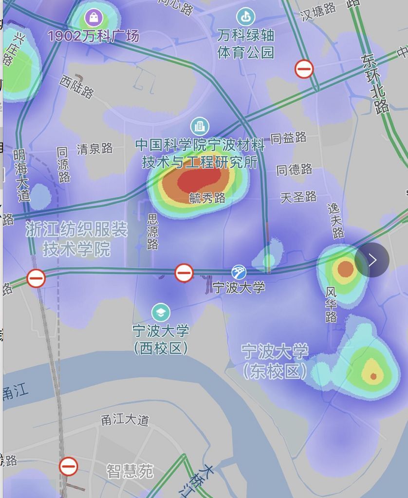 在寧波那個區域人流量比較多啊?小編通過熱力圖告訴你