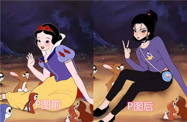 美术生给动漫p图,小龙女太社会,白雪公主变网红,申公豹太帅了