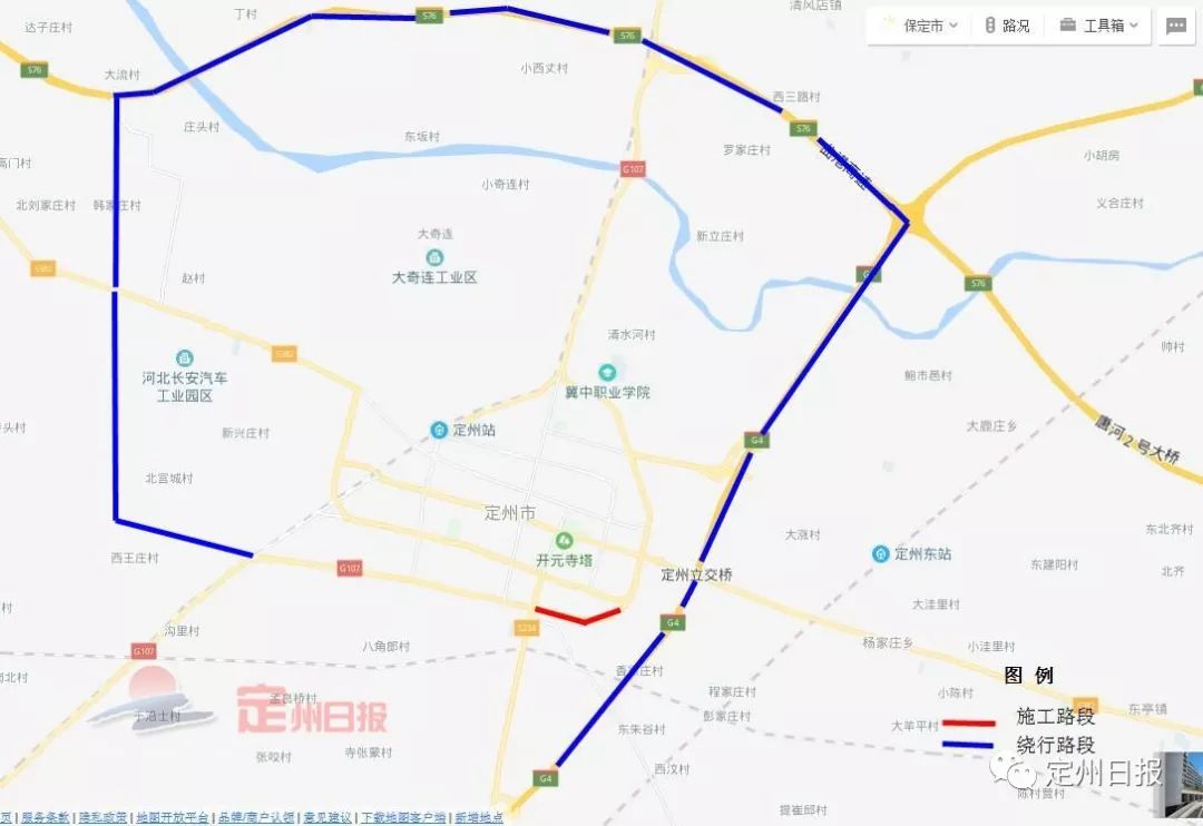 107国道保定段线路图图片