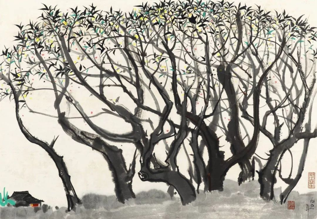 吴冠中画树太美了