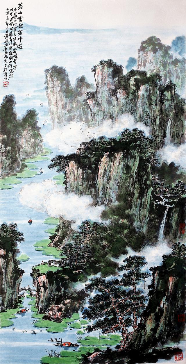 著名画家黄廷海的新南派山水画作品欣赏