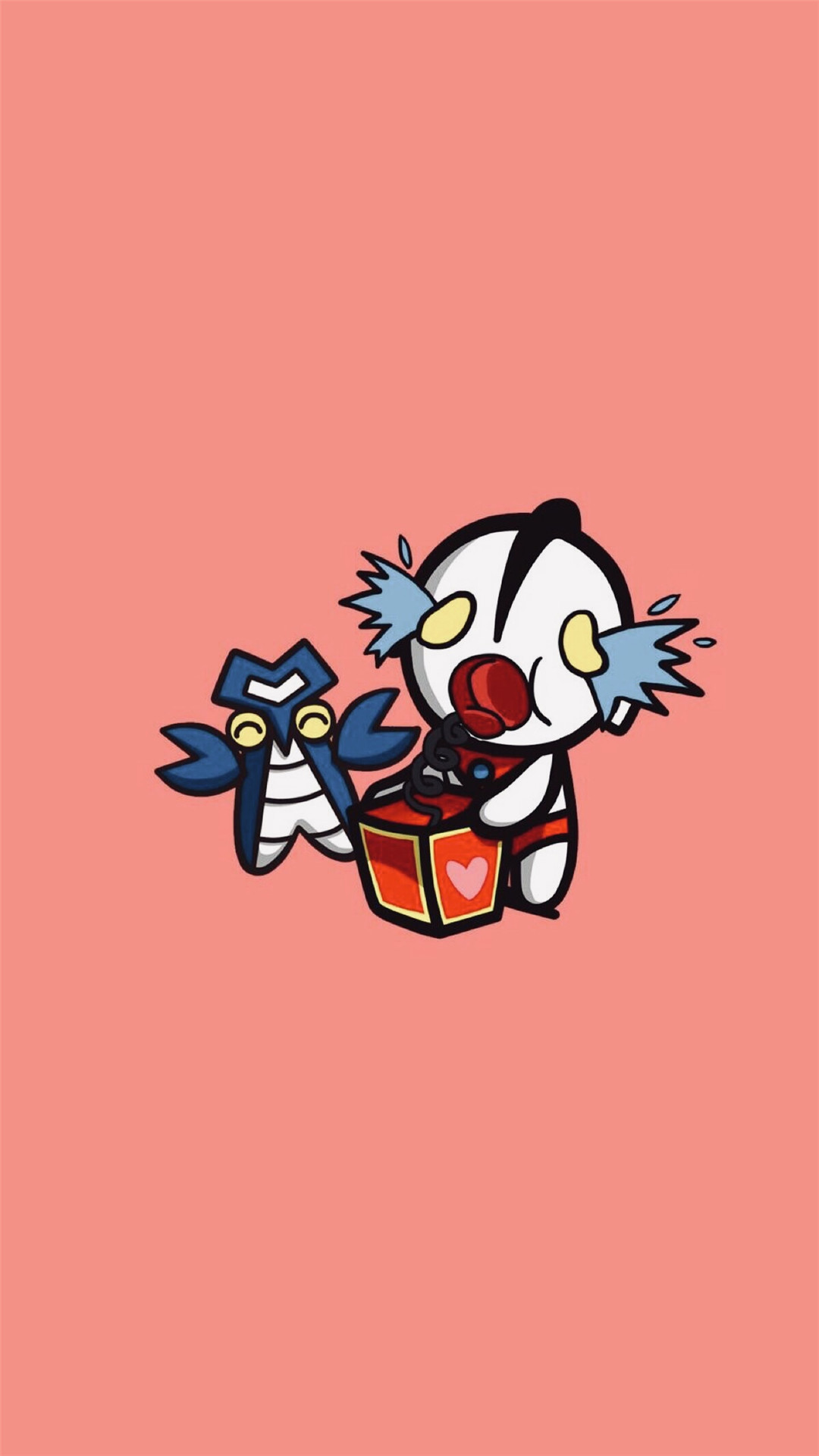 奥特曼和小怪兽呆萌卡通插画图片手机壁纸