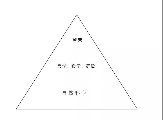 金字塔最高点是智慧,智慧可以是凭空出来的.中间是工具学科.