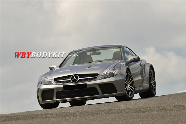 奔驰sl级r230改装black series宽体包围前后杠开孔引擎盖机盖尾翼