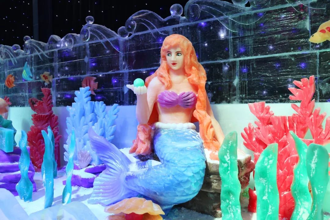 美人鱼精雕细磨,打造出梦幻的冰雪王国全出自哈尔滨专业冰雕师之手