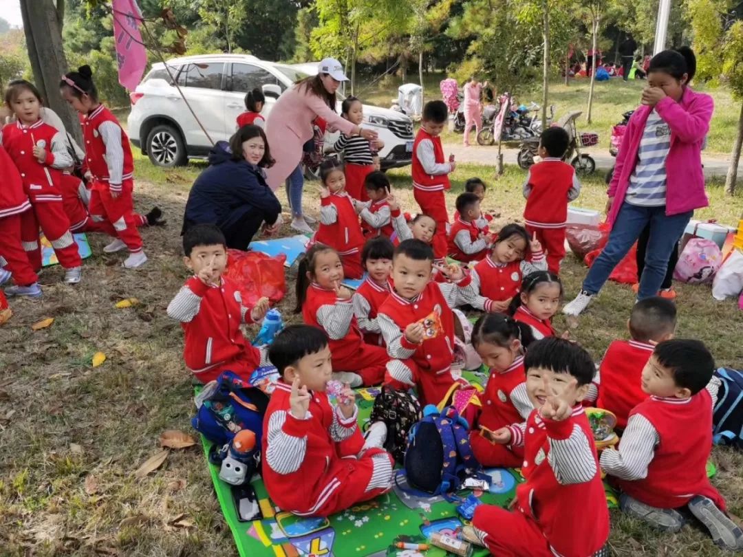 【图文】小朋友一起去郊游:雨露幼儿园秋游活动