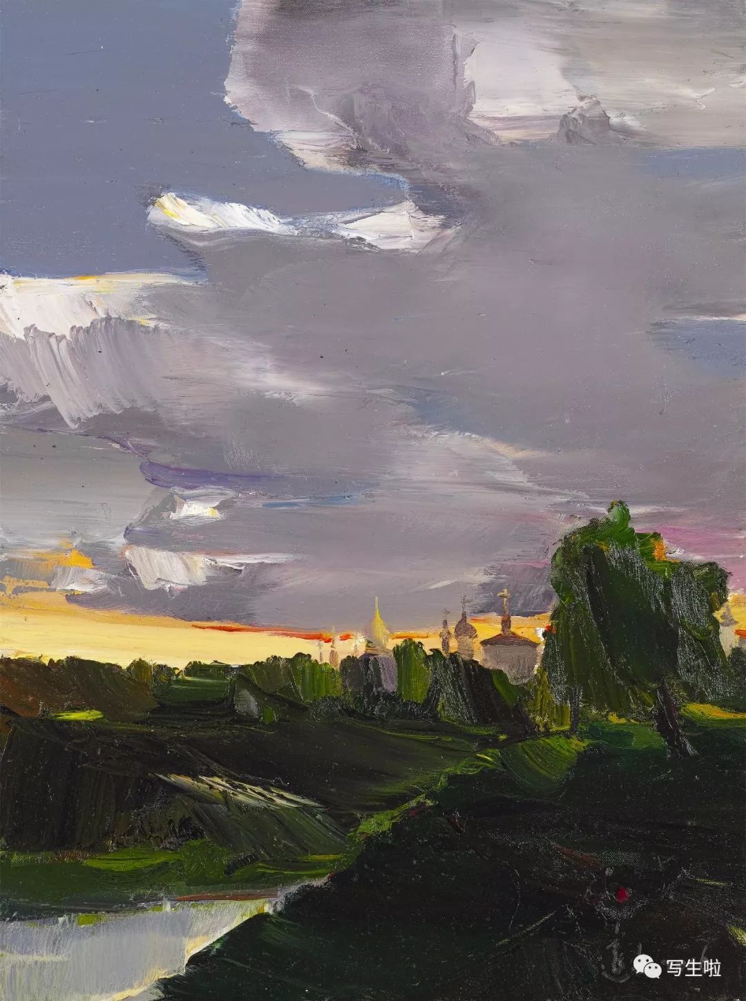 《俄罗斯写生之二》布面油画 60x80cm 段远文 2016年《扬州写生之三》