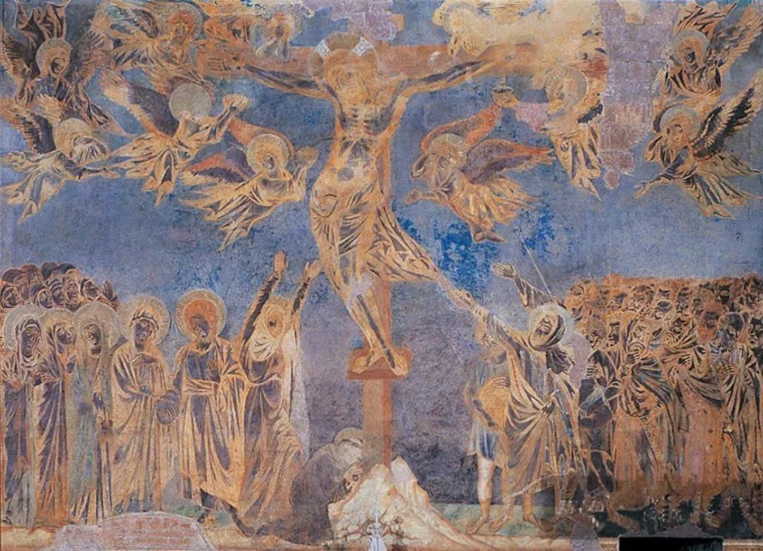 他打破了中世纪流行的拜占庭风格,开始融合运动和透视的元素,成为西方