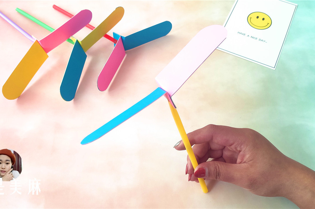 原创 一分钟制作好玩的竹蜻蜓,做法非常简单,80后小时候最爱玩的玩具